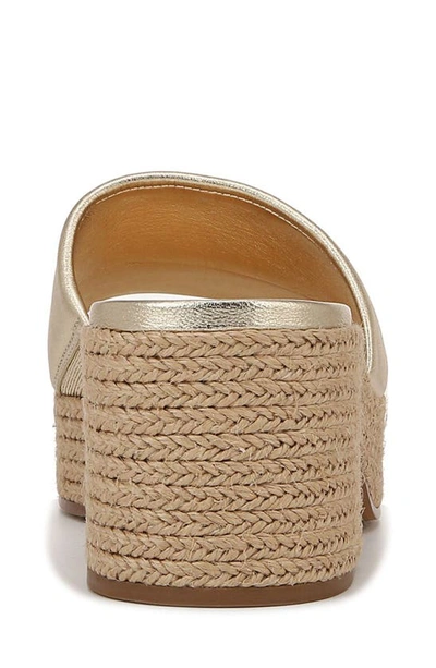 Vince Margo Metallic Espadrille Slide Sandals In Champagne