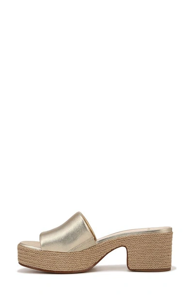 Vince Margo Metallic Espadrille Slide Sandals In Champagne