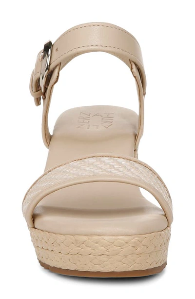 Naturalizer Stella Platform Wedge Sandal In Beige Multi Fabric