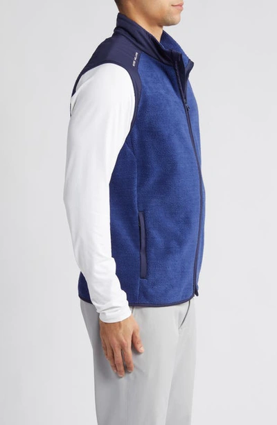 Shop Peter Millar Fade Zip-up Fleece Vest In Sport Navy