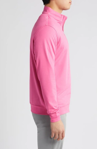 Shop Peter Millar Perth Mélange Performance Quarter Zip Sweatshirt In Pink Ruby