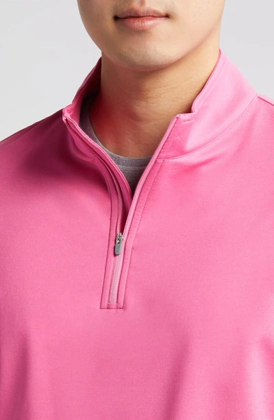 Shop Peter Millar Perth Mélange Performance Quarter Zip Sweatshirt In Pink Ruby