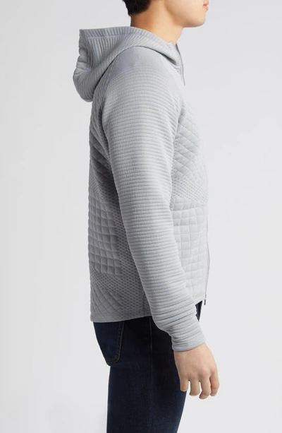 Shop Peter Millar Orion Quilted Performance Zip Hoodie In Gale Grey