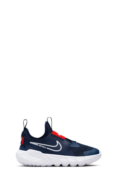 Shop Nike Flex Runner 2 Slip-on Running Shoe In Navy/ White/ Picante Red