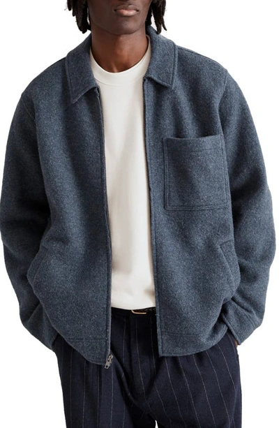Shop Madewell Boiled Wool Chore Jacket In Heather Twilight