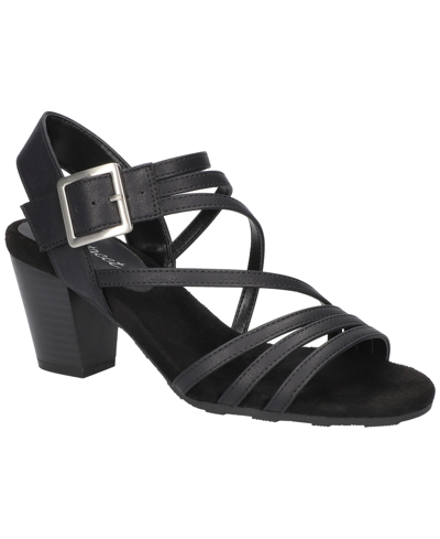 Shop Easy Street Women's Orien Buckle Block Heel Sandals In Black