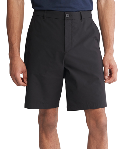 Shop Calvin Klein Men's Slim Fit Refined Stretch Flat Front 9" Performance Shorts In Black Beauty