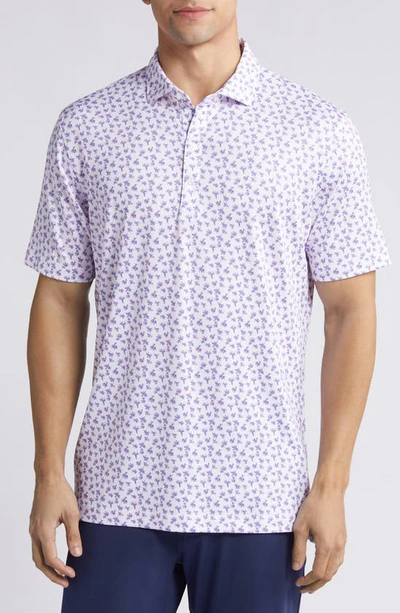 Shop Johnnie-o Vern Floral Performance Golf Polo In Lake