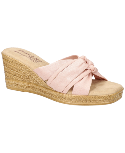 Shop Easy Street Women's Ghita Slip-on Wedge Sandals In Blush Crepe