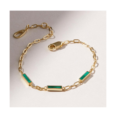 Shop Ana Luisa Malachite Bracelet In Gold