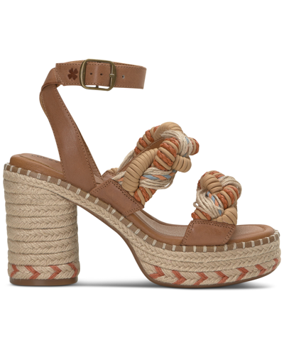 Shop Lucky Brand Women's Jewelly Braided Ankle-strap Espadrille Platform Sandals In Sunset Multi Leather