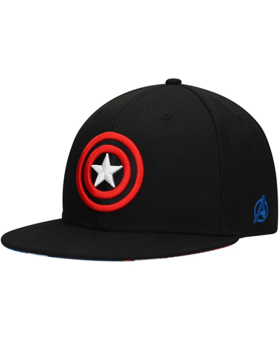 Lids Men's Black Captain America Marvel 60th Anniversary Snapback Hat In Black