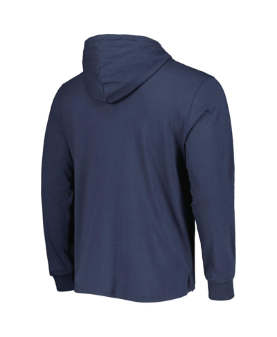 47 Brand Men's ' College Navy Distressed Seattle Seahawks Field Franklin Hooded Long Sleeve T-shirt In Navy