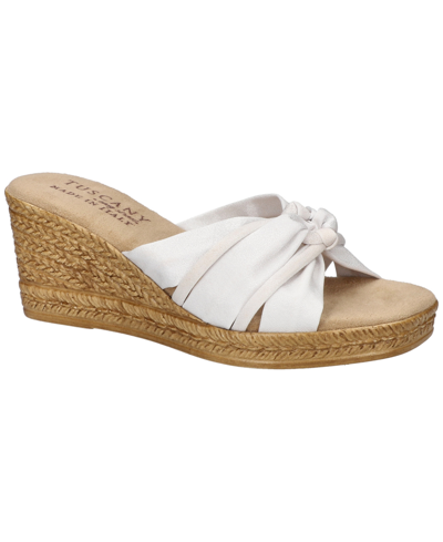 Shop Easy Street Women's Ghita Slip-on Wedge Sandals In White Crepe