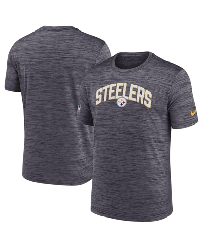 Shop Nike Men's  Black Pittsburgh Steelers Sideline Velocity Athletic Stack Performance T-shirt