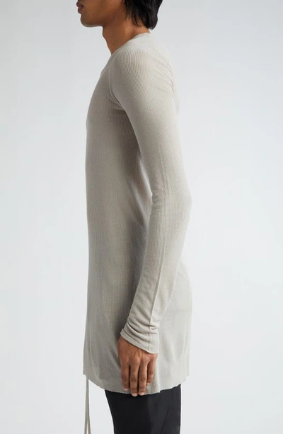 Rick Owens Forever Rib Jersey T-shirt In Pearl