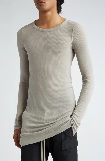 Shop Rick Owens Forever Rib Jersey T-shirt In Pearl