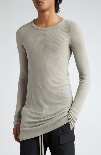 Rick Owens Forever Rib Jersey T-shirt In Pearl