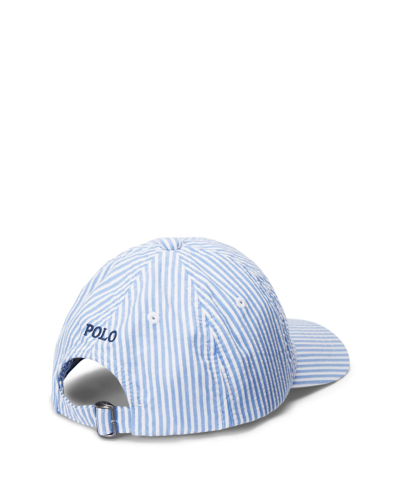 Shop Polo Ralph Lauren Toddler And Little Boys Cotton Seersucker Ball Cap In Blue,white