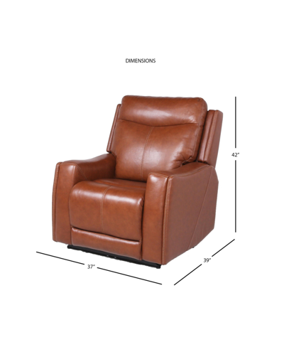 Shop Steve Silver Natalia 37" Power Recliner In Medium Brown