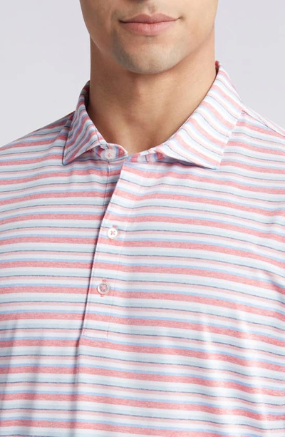 Shop Johnnie-o Harty Stripe Performance Golf Polo In Sun Kissed