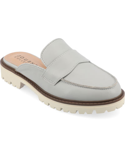 Shop Journee Collection Women's Miycah Slip On Mule Flats In Gray