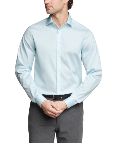 Shop Calvin Klein Men's Steel Plus Regular Fit Modern Pin Cord Dress Shirt In Mint Julip