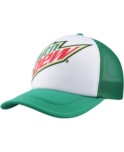 Shop Lids Men's White, Green Mountain Dew Foam Trucker Adjustable Hat In White,green