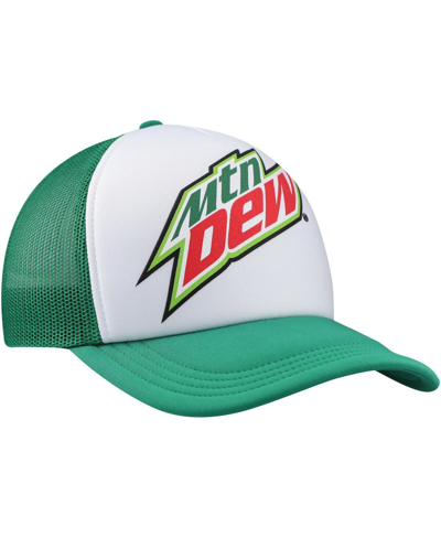 Shop Lids Men's White, Green Mountain Dew Foam Trucker Adjustable Hat In White,green