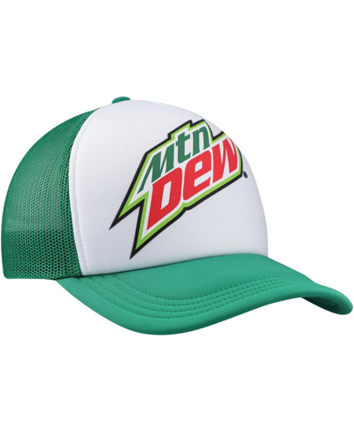 Lids Men's White, Green Mountain Dew Foam Trucker Adjustable Hat In White,green