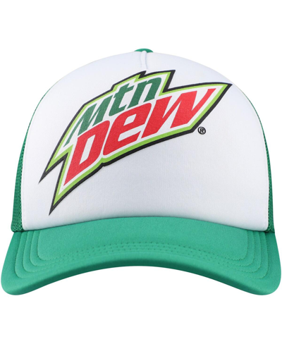 Shop Lids Men's White, Green Mountain Dew Foam Trucker Adjustable Hat In White,green