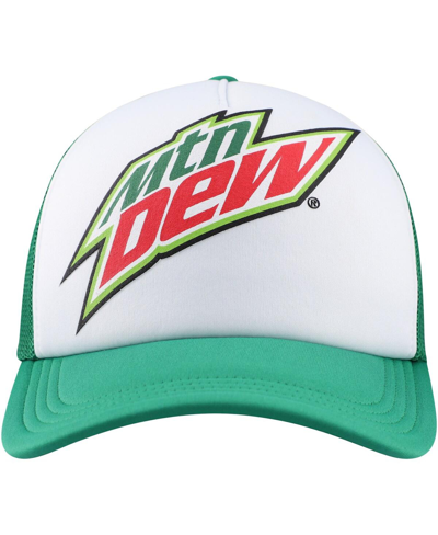 Lids Men's White, Green Mountain Dew Foam Trucker Adjustable Hat In White,green