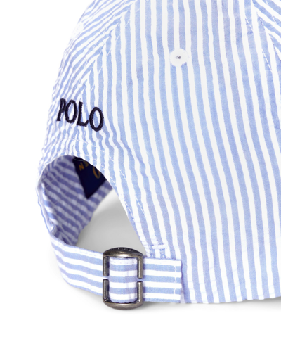 Shop Polo Ralph Lauren Big Boys Cotton Seersucker Ball Cap In A Blue,white