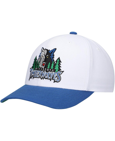 Shop Mitchell & Ness Men's  White, Blue Minnesota Timberwolves Hardwood Classics Core 2-tone 2.0 Pro Snapb In White,blue