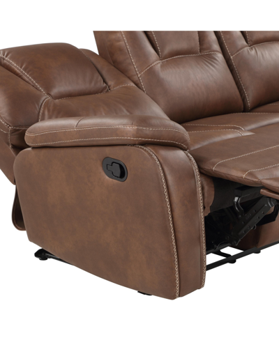 Shop Steve Silver Katrine 84" Manual Reclining Sofa In Medium Brown