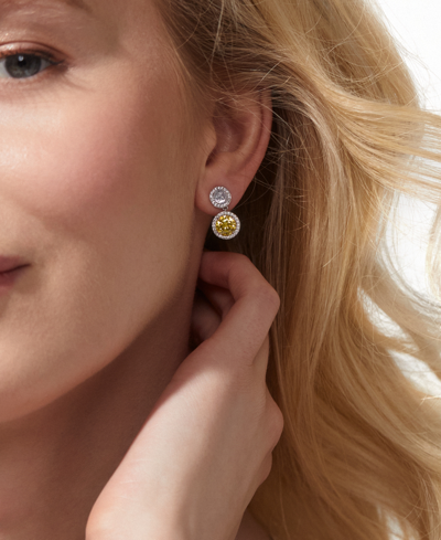 Eliot Danori Silver-tone Mixed Cubic Zirconia Drop Earrings, Created For Macy's In Silver