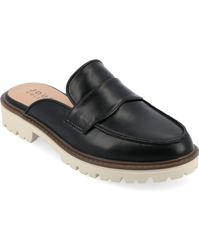 Journee Collection Miycah Lug Sole Platform Mule In Black
