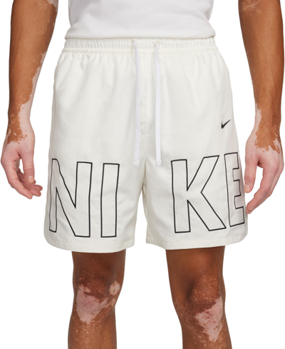 Shop Nike Men's Sportswear Woven Flow Shorts In Sail,black