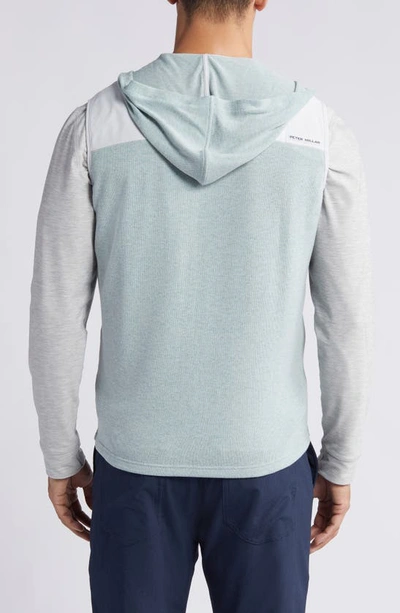 Shop Peter Millar Crown Crafted Solstice Performance Hybrid Full Zip Hoodie Vest In British Grey