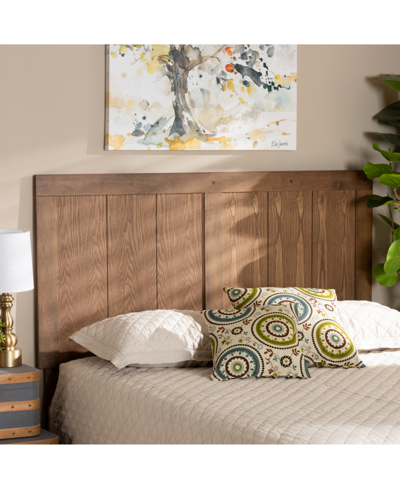 Baxton Studio Patwin Modern And Contemporary Transitional Queen Size Finished Wood Headboard In Ash Walnut