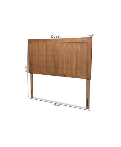 Baxton Studio Patwin Modern And Contemporary Transitional Queen Size Finished Wood Headboard In Ash Walnut