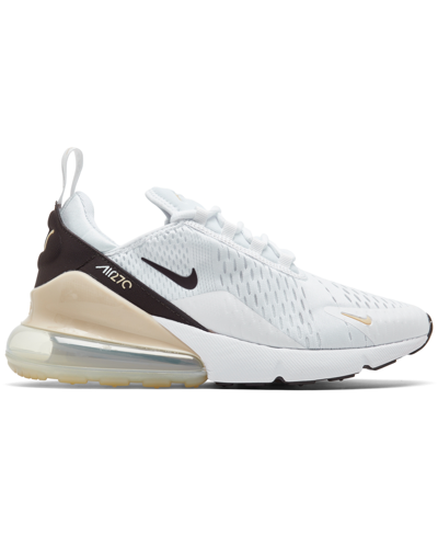 Shop Nike Women's Air Max 270 Casual Sneakers From Finish Line In White,velvet Brown,sanddr
