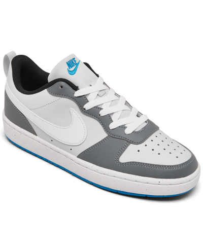 Shop Nike Big Kids Court Borough Low Recraft Casual Sneakers From Finish Line In Pure Platinum,white