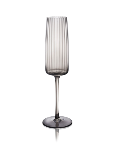Qualia Glass Modern Flute Glasses, Set Of 4 In Gray