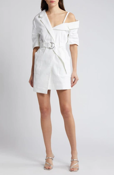 Shop Cinq À Sept Milly Asymmetrical Belted Utility Dress In White