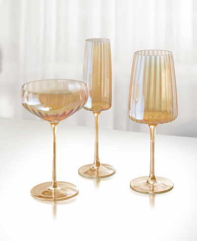 Shop Qualia Glass Modern Coupe Glasses, Set Of 4 In Amber