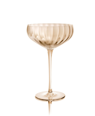 Qualia Glass Modern Coupe Glasses, Set Of 4 In Amber