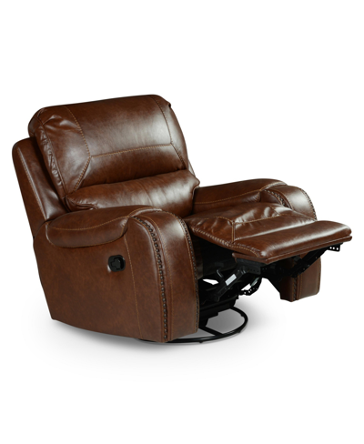 Shop Steve Silver Keily 39" Manual Swivel Glider Recliner Chair In Dark Brown