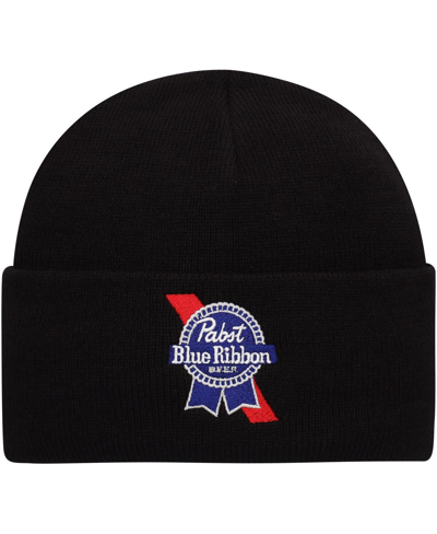 American Needle Men's  Black Pabst Blue Ribbon Cuffed Knit Hat In Black