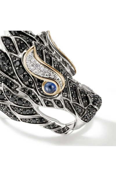 Shop John Hardy Naga Sapphire Ring In Silver/black